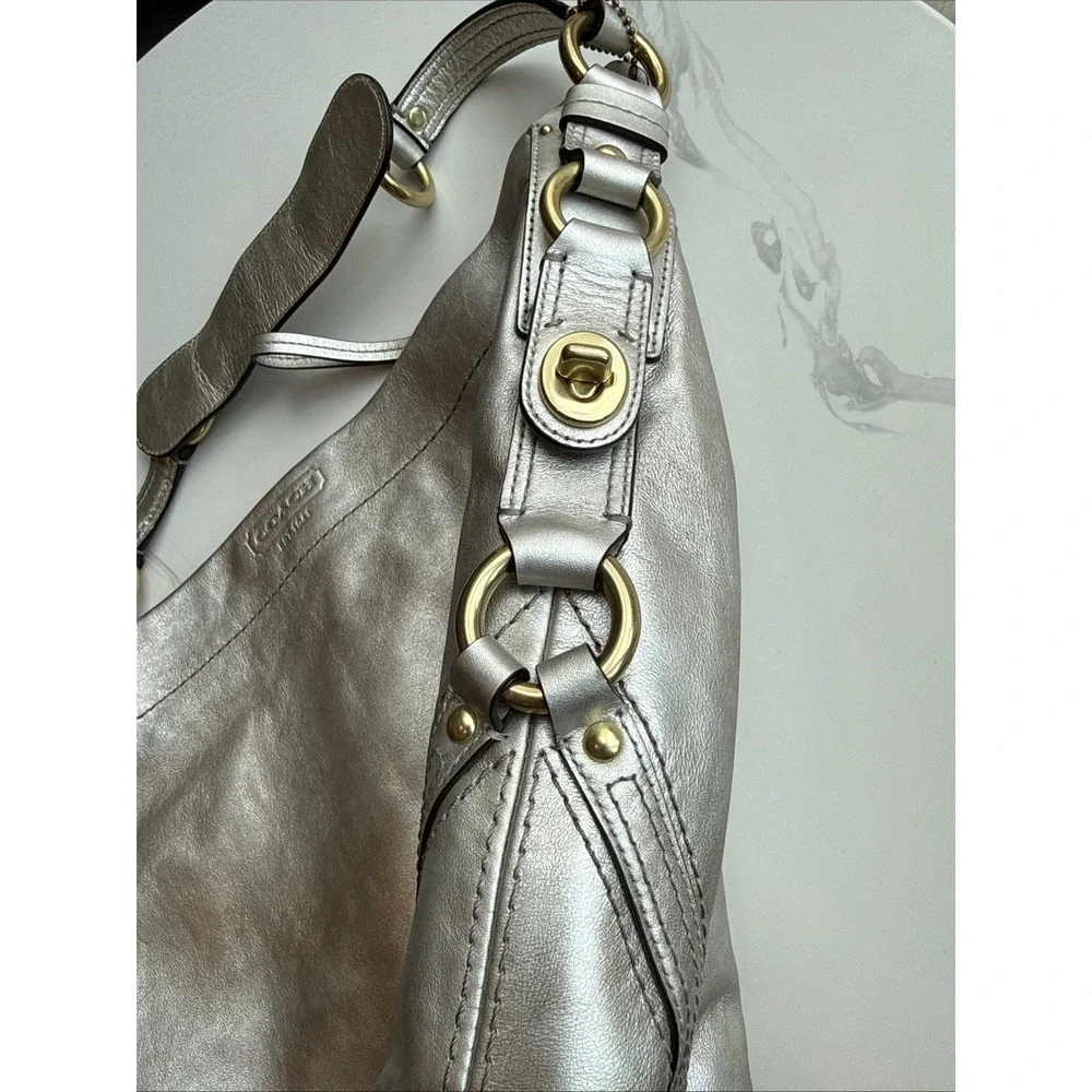 Vintage Coach Metallic Slim Carly Hobo Bag & Slim Envelope Wall #11872 #41365